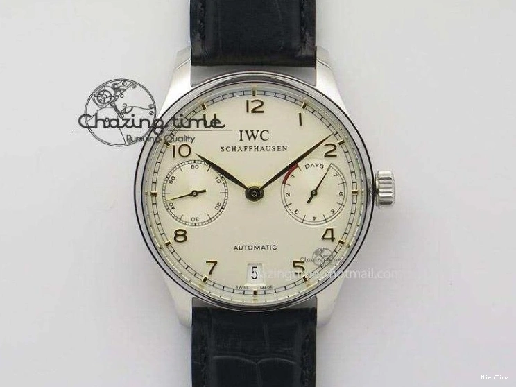 MIROTIME 0127 Lightweight Portuguese Tourbillon IW504602 SS ZF Best Edition Gray Dial on Brown Leather Strap 7177